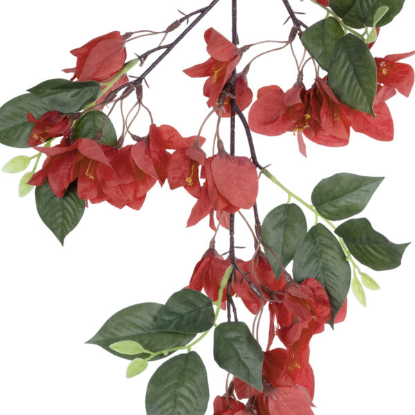 GloboStar® Artificial Garden BOUGAUVILLEA BRANCH 20645 Τεχνητό Διακοσμητικό Κλαδί Μπουκανβίλιας Κόκκινο Κεραμιδί Y80cm - Image 2