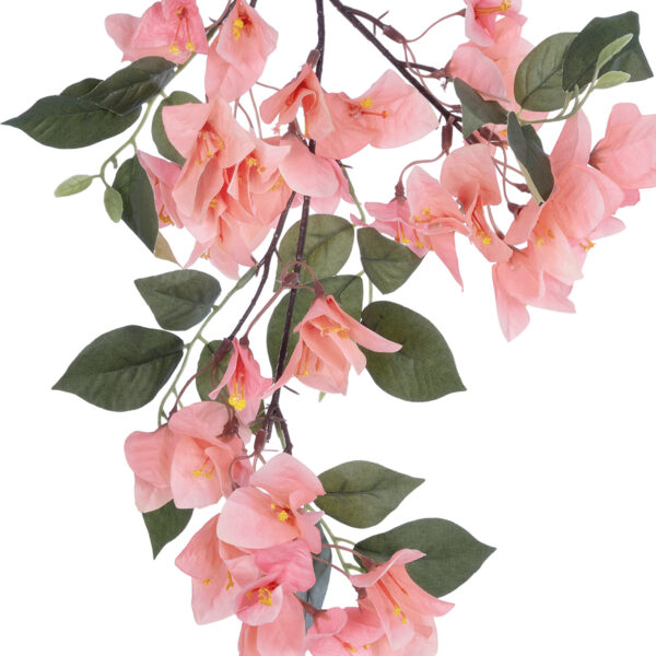 GloboStar® Artificial Garden BOUGAUVILLEA BRANCH 20647 Τεχνητό Διακοσμητικό Κλαδί Μπουκανβίλιας Ροζ - Πορτοκαλί Y80cm - Image 2