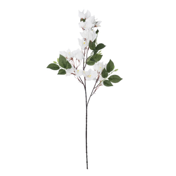 GloboStar® Artificial Garden BOUGAUVILLEA BRANCH 20648 Τεχνητό Διακοσμητικό Κλαδί Μπουκανβίλιας Λευκή Y80cm