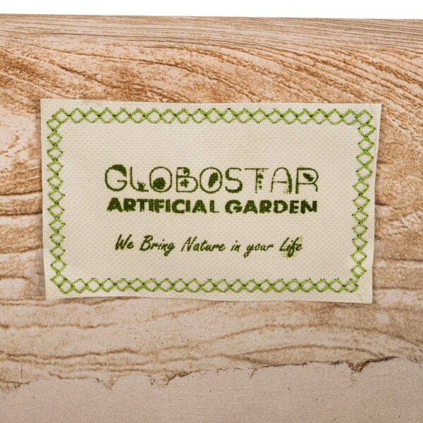 GloboStar® Artificial Garden TOSCANE 20749 Επιδαπέδιο Πολυεστερικό Τσιμεντένιο Κασπώ Γλάστρα - Flower Pot Γκρι με Καφέ Μ110 x Π30 x Υ61cm - Image 8