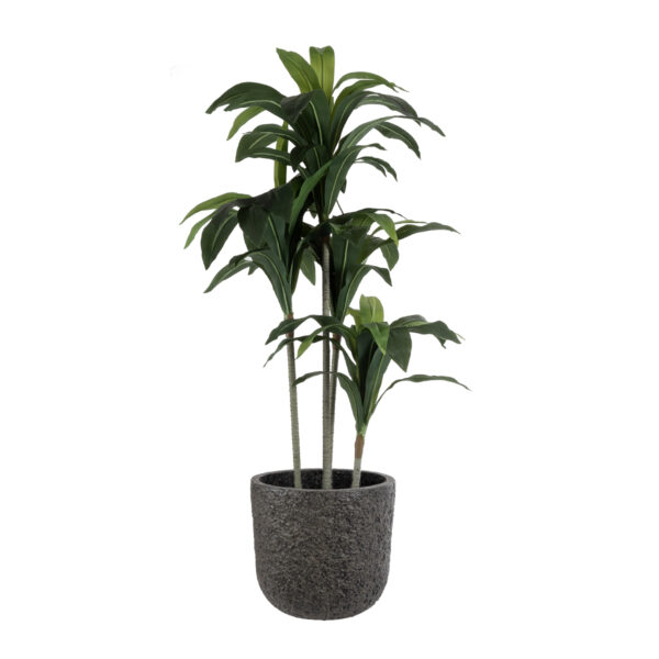 GloboStar® Artificial Garden LUCCA 20756 Επιδαπέδιο Πολυεστερικό Τσιμεντένιο Κασπώ Γλάστρα - Flower Pot Καφέ Φ31 x Υ28cm - Image 5