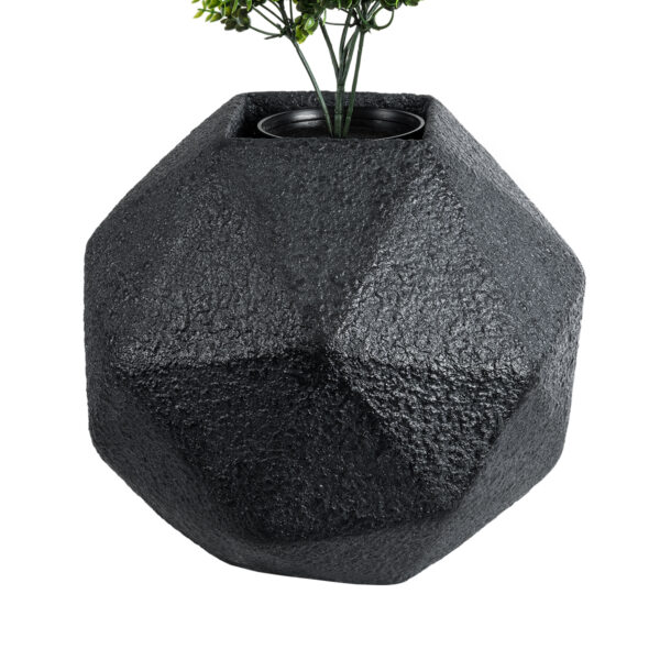 GloboStar® Artificial Garden CARNABY 20780 Επιδαπέδιο Πολυεστερικό Τσιμεντένιο Κασπώ Γλάστρα - Flower Pot Μαύρο Μ30 x Π30 x Υ30cm - Image 2