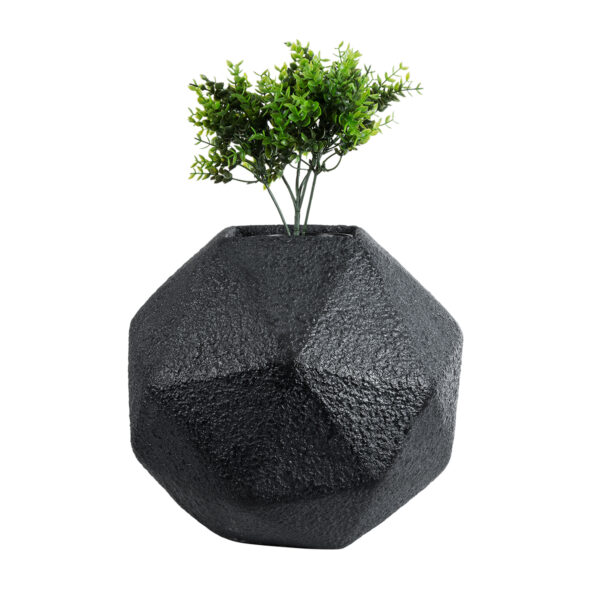 GloboStar® Artificial Garden CARNABY 20780 Επιδαπέδιο Πολυεστερικό Τσιμεντένιο Κασπώ Γλάστρα - Flower Pot Μαύρο Μ30 x Π30 x Υ30cm - Image 5