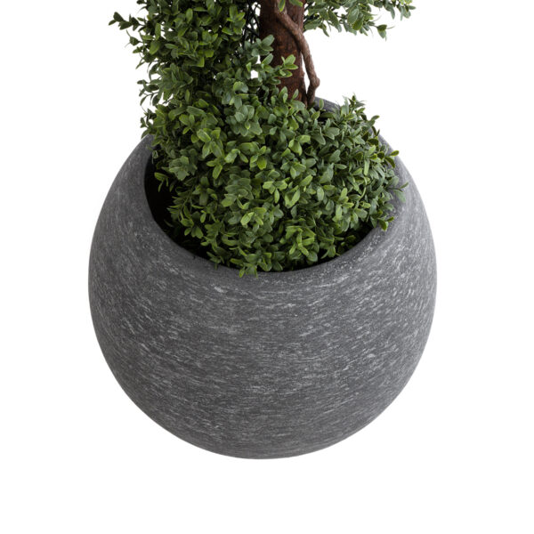 GloboStar® Artificial Garden COLUMBIA 20797 Επιδαπέδιο Πολυεστερικό Τσιμεντένιο Κασπώ Γλάστρα - Flower Pot Γκρι Φ40 x Υ35cm - Image 3