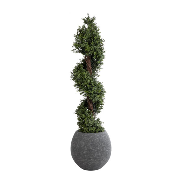 GloboStar® Artificial Garden COLUMBIA 20797 Επιδαπέδιο Πολυεστερικό Τσιμεντένιο Κασπώ Γλάστρα - Flower Pot Γκρι Φ40 x Υ35cm - Image 5