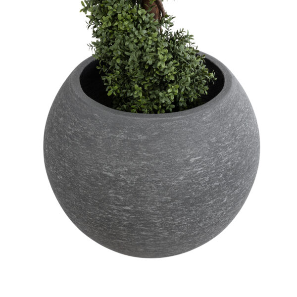 GloboStar® Artificial Garden COLUMBIA 20798 Επιδαπέδιο Πολυεστερικό Τσιμεντένιο Κασπώ Γλάστρα - Flower Pot Γκρι Φ60 x Υ51cm - Image 3