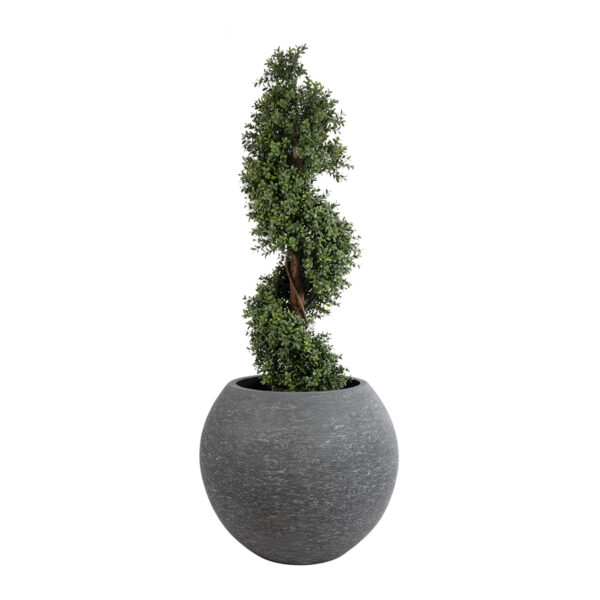 GloboStar® Artificial Garden COLUMBIA 20798 Επιδαπέδιο Πολυεστερικό Τσιμεντένιο Κασπώ Γλάστρα - Flower Pot Γκρι Φ60 x Υ51cm - Image 5