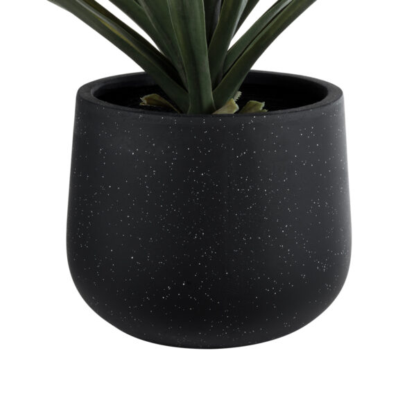 GloboStar® Artificial Garden MAYFAIR 20801 Διακοσμητικό Πολυεστερικό Τσιμεντένιο Κασπώ Γλάστρα - Flower Pot Μαύρο με Λευκές Λεπτομέριες Μ25 x Π27 x Υ30cm - Image 2