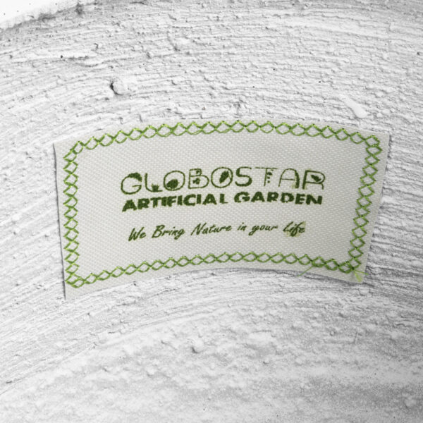 GloboStar® Artificial Garden CHELSEA 20802 Διακοσμητικό Πολυεστερικό Τσιμεντένιο Κασπώ Γλάστρα - Flower Pot Λευκό με Μαύρες Λεπτομέριες Μ25 x Π27 x Υ30cm - Image 8