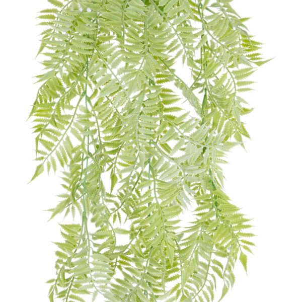 GloboStar® Artificial Garden HANGING FERN 20855 Τεχνητό Διακοσμητικό Κρεμαστό Φυτό Φτέρη Μ30 x Π14 x Υ85cm - Image 2