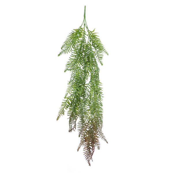 GloboStar® Artificial Garden HANGING FERN 20862 Τεχνητό Διακοσμητικό Κρεμαστό Φυτό Φτέρη Μ28 x Π15 x Υ90cm