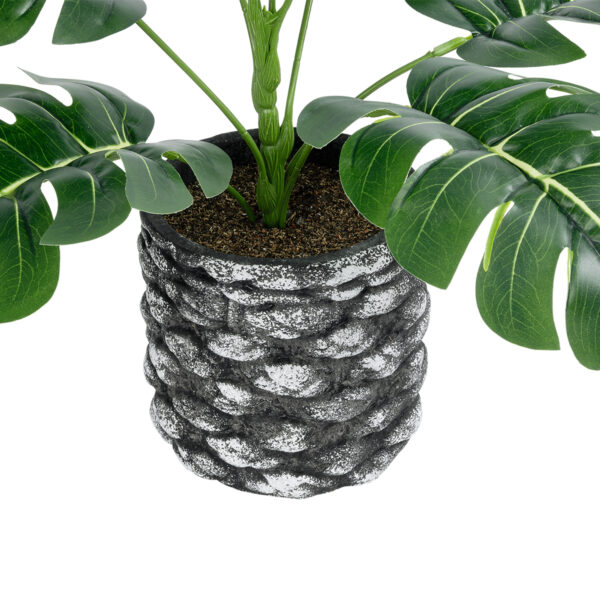 GloboStar® Artificial Garden MONSTERA 20893 - Τεχνητό Διακοσμητικό Φυτό Μονστέρα Φ40 x Υ33cm - Image 3