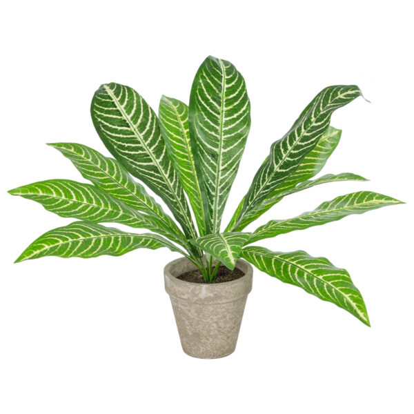 GloboStar® Artificial Garden  ZEBRA POTTED PLANT 20906 Διακοσμητικό Φυτό Ζέμπρα Φ40 x Υ33cm