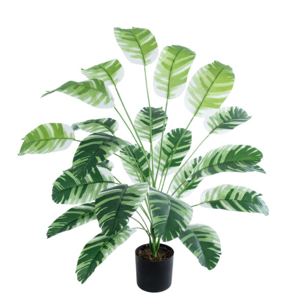 GloboStar® Artificial Garden BANANA ZEBRA PLANT 20918 - Διακοσμητικό Φυτό Μπανανιά Ζέβρα Φ83 x Υ80cm