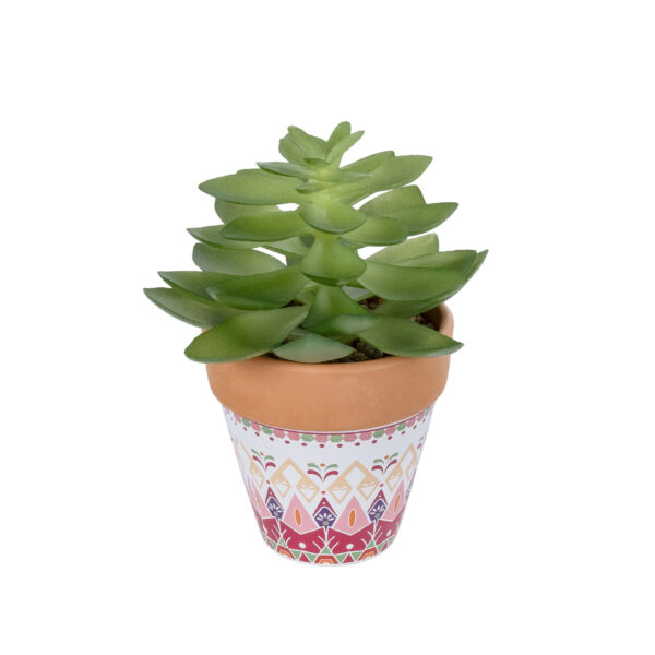 GloboStar® Artificial Garden SUCCULENT ECHEVERIA POTTED PLANT 21048 Διακοσμητικό Φυτό Εχεβέρια Φ13 x Υ18cm