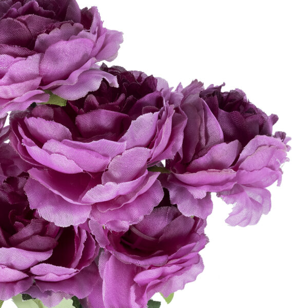 GloboStar® Artificial Garden  PURPLE PEONY FLOWER BRANCH 21080 Τεχνητό Διακοσμητικό Μπουκέτο Μώβ Παιώνιας Y45cm - Image 2