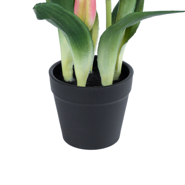 GloboStar® Artificial Garden PINK TULIP 21092 Διακοσμητικό Φυτό Ροζ Τουλίπα Υ23cm - Image 3