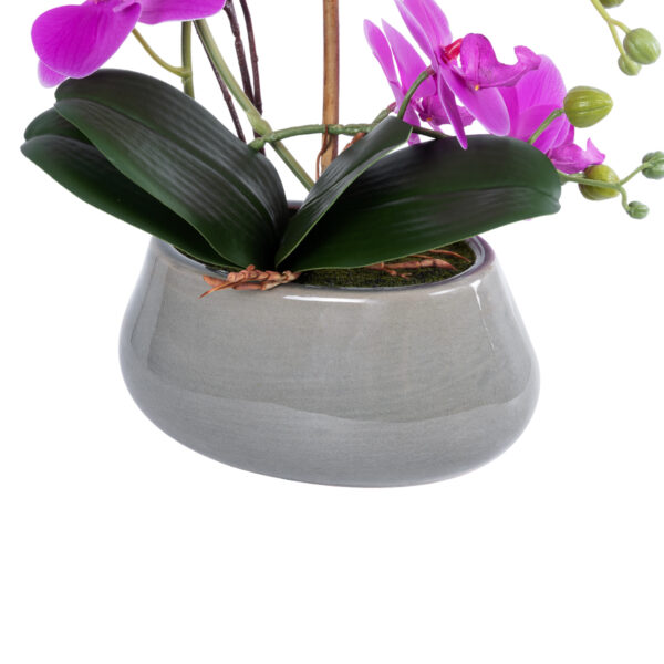 GloboStar® Artificial Garden HOT PINK ORCHID 21119 Διακοσμητικό Φυτό  Έντονο Ροζ Ορχιδέα Υ43cm - Image 3