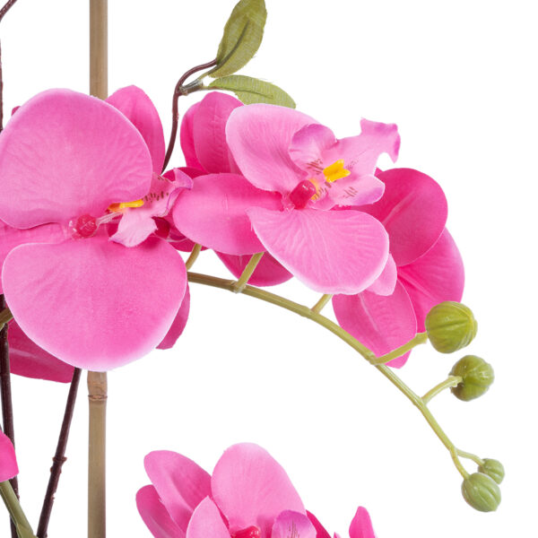 GloboStar® Artificial Garden PINK ORCHID 21121 Διακοσμητικό Φυτό Έντονο Ροζ Ορχιδέα Υ43cm - Image 2