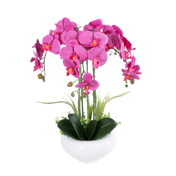 GloboStar® Artificial Garden DARK PINK ORCHID 21123 Διακοσμητικό Φυτό Φούξια Ορχιδέα Υ50cm