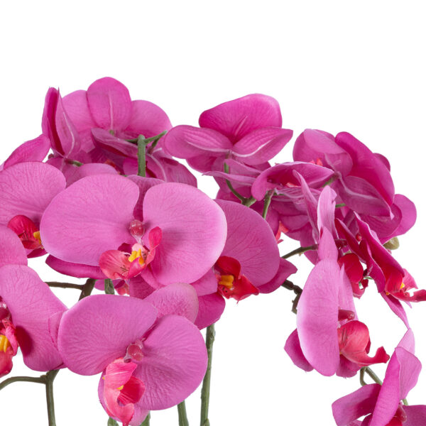 GloboStar® Artificial Garden DARK PINK ORCHID 21123 Διακοσμητικό Φυτό Φούξια Ορχιδέα Υ50cm - Image 2