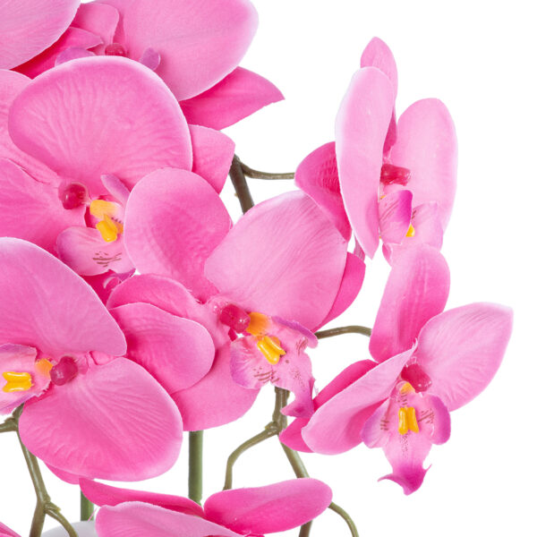 GloboStar® Artificial Garden HOT PINK ORCHID 21127 Διακοσμητικό Φυτό Έντονο Ροζ Ορχιδέα Υ39cm - Image 2