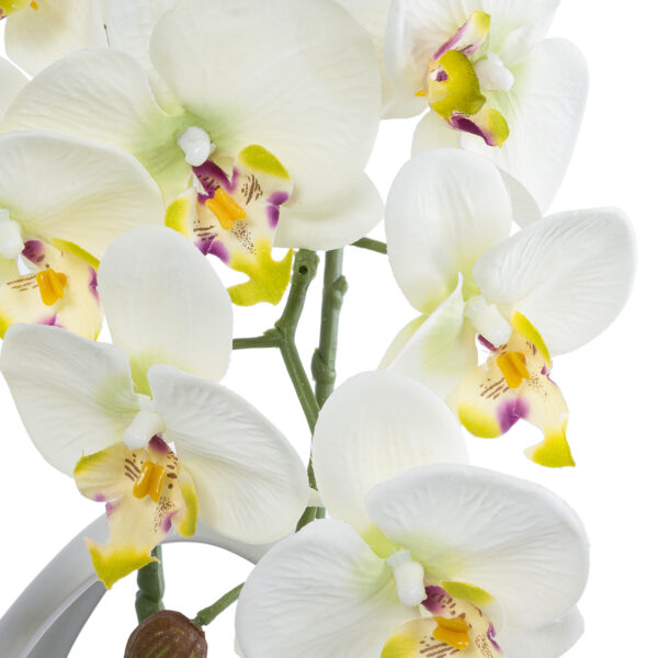 GloboStar® Artificial Garden WHITE ORCHID 21128 Διακοσμητικό Φυτό Λευκή Ορχιδέα Υ39cm - Image 2