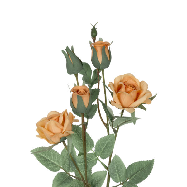 GloboStar® Artificial Garden SALMON ROSE BRANCH 21149 Τεχνητό Διακοσμητικό Κλαδί Σαμπανιζέ Τριαντάφυλλο Y65cm - Image 2