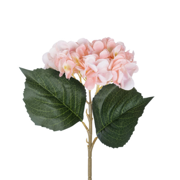 GloboStar® Artificial Garden SALMON HYDRANGEA BRANCH 21175 Τεχνητό Διακοσμητικό  Κλαδί Ορτανσίας Σαμπανιζέ  Y47cm - Image 2