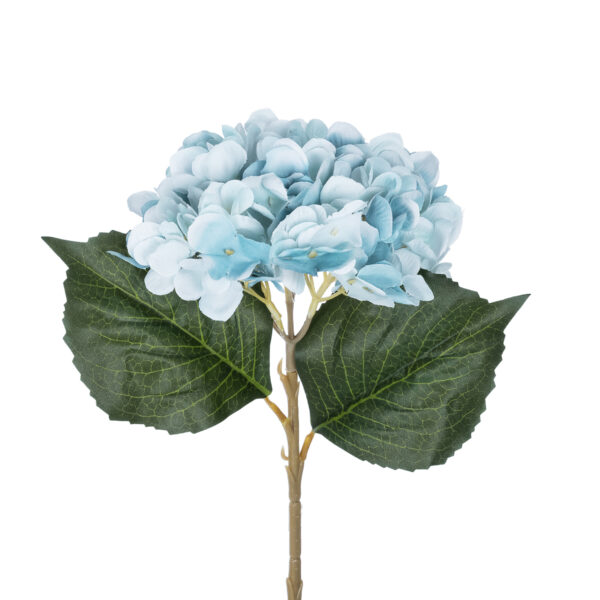 GloboStar® Artificial Garden SKY BLUE HYDRANGEA BRANCH 21177 Τεχνητό Διακοσμητικό Κλαδί Ορτανσίας Γαλάζιο  Y47cm - Image 2