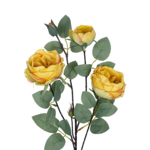 GloboStar® Artificial Garden YELLOW CLIMBING ROSE BRANCH 21186 Τεχνητό Διακοσμητικό Κλαδί Τριαντάφυλλο Κίτρινο Y70cm - Image 2