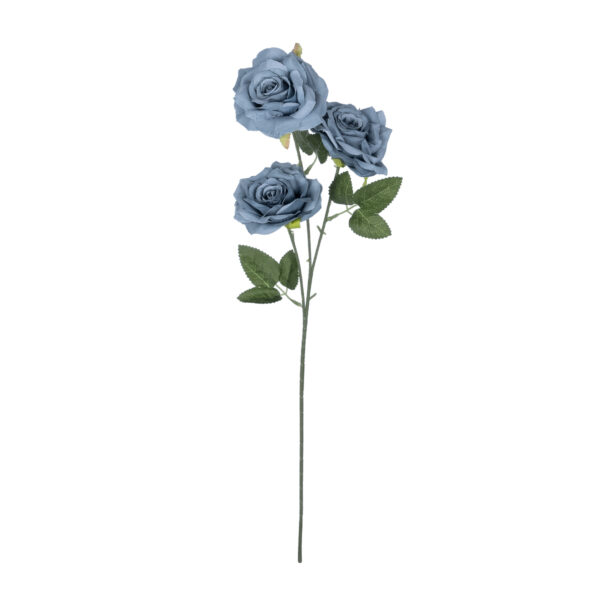 GloboStar® Artificial Garden GREY BLUE CLIMBING ROSE BRANCH 21188 Τεχνητό Διακοσμητικό Κλαδί Τριαντάφυλλο Γκρί Μπλέ Y66cm