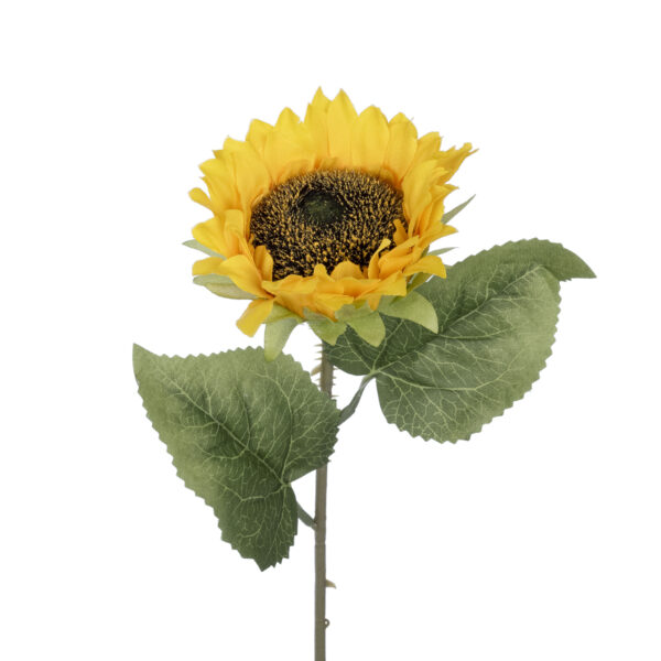 GloboStar® Artificial Garden YELLOW SUNFLOWER  BRANCH 21212 Τεχνητό Διακοσμητικό Κλαδί Ηλιοτρόπιο Κίτρινο Y50cm - Image 2