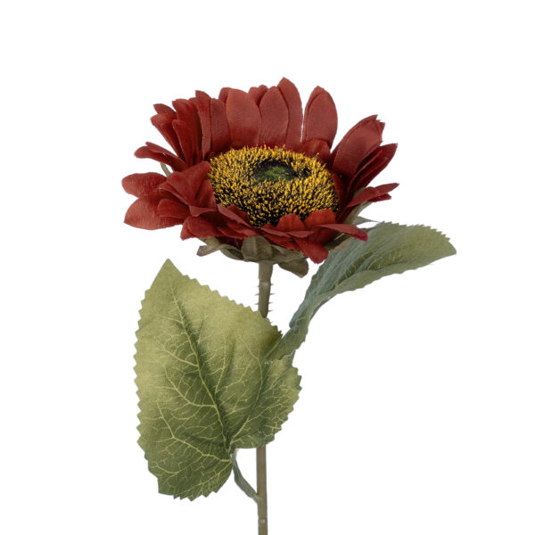 GloboStar® Artificial Garden RED SUNFLOWER  BRANCH 21214 Τεχνητό Διακοσμητικό Κλαδί Ηλιοτρόπιο Κόκκινο Y50cm - Image 2