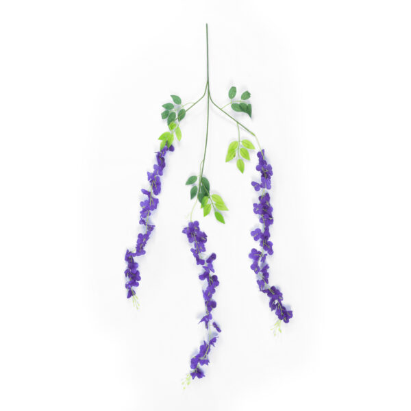 GloboStar® Artificial Garden VIOLET WISTERIA FLOWER BRANCH 21509 Σετ 12 Τεχνητά Διακοσμητικά κλαδιά Βιστέριας Βιολετί Φ45 x Υ120cm - Image 2