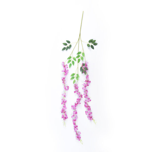 GloboStar® Artificial Garden PURPLE WISTERIA FLOWER BRANCH 21510 Σετ 12 Τεχνητά Διακοσμητικά κλαδιά Βιστέριας Μωβ Φ45 x Υ120cm - Image 2