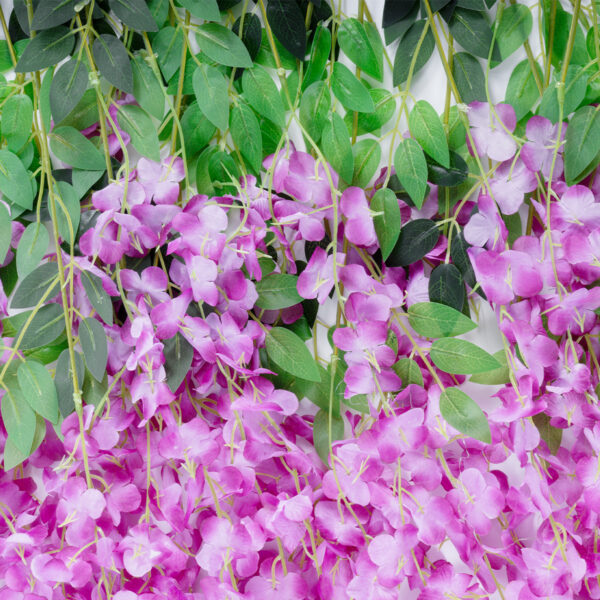 GloboStar® Artificial Garden PURPLE WISTERIA FLOWER BRANCH 21510 Σετ 12 Τεχνητά Διακοσμητικά κλαδιά Βιστέριας Μωβ Φ45 x Υ120cm - Image 3