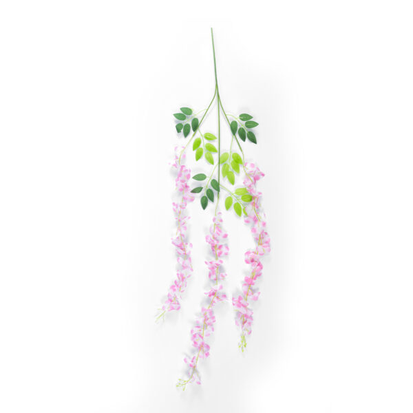 GloboStar® Artificial Garden PALE PINK WISTERIA FLOWER BRANCH 21511 Σετ 12 Τεχνητά Διακοσμητικά κλαδιά Βιστέριας Απαλό Ροζ Φ45 x Υ120cm - Image 2