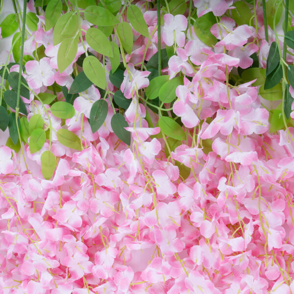 GloboStar® Artificial Garden PALE PINK WISTERIA FLOWER BRANCH 21511 Σετ 12 Τεχνητά Διακοσμητικά κλαδιά Βιστέριας Απαλό Ροζ Φ45 x Υ120cm - Image 3