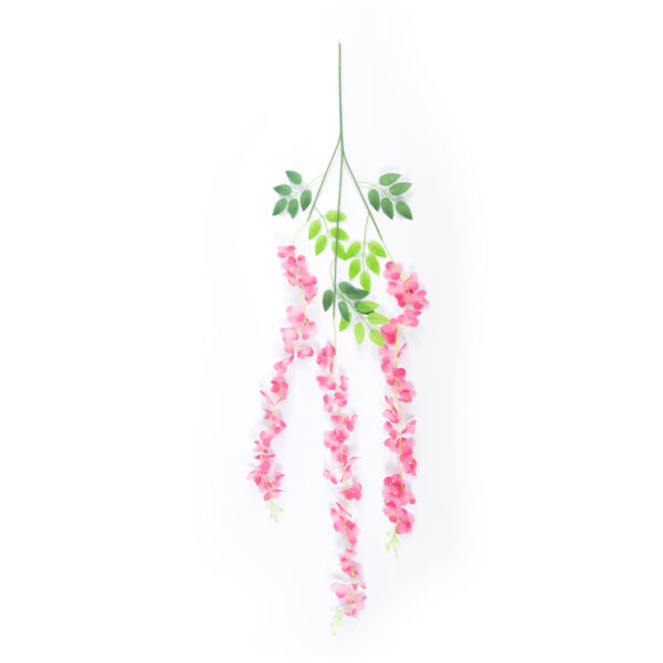 GloboStar® Artificial Garden HOT PINK WISTERIA FLOWER BRANCH 21512 Σετ 12 Τεχνητά Διακοσμητικά κλαδιά Βιστέριας Έντονο Ροζ Φ45 x Υ120cm - Image 2