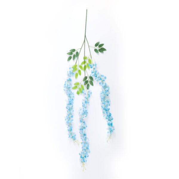 GloboStar® Artificial Garden BLUE WISTERIA FLOWER BRANCH 21515 Σετ 12 Τεχνητά Διακοσμητικά κλαδιά Βιστέριας Μπλέ Φ45 x Υ120cm - Image 2