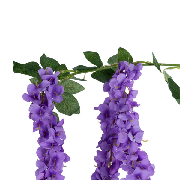 GloboStar® Artificial Garden PURPLE WISTERIA FLOWER BRANCH 21517 Τεχνητό Διακοσμητικό κλαδί Βιστέρια Μωβ Φ45 x Υ164cm - Image 2