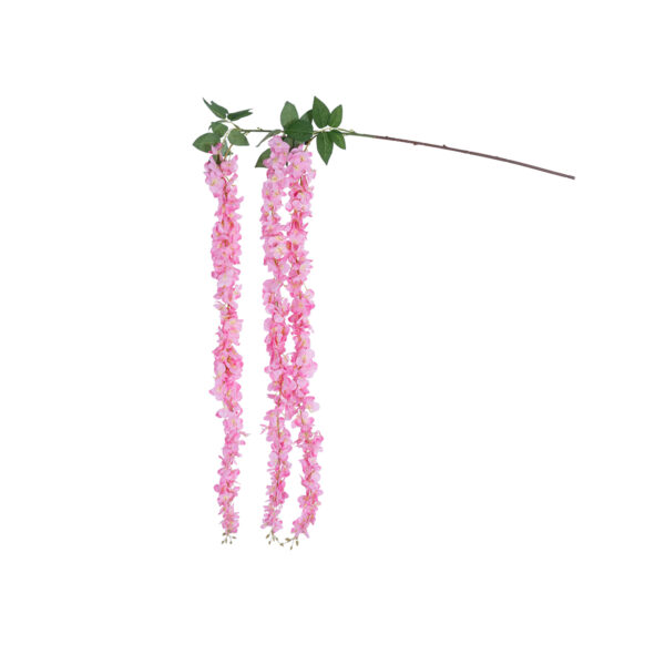 GloboStar® Artificial Garden PINK WISTERIA FLOWER BRANCH 21518 Τεχνητό Διακοσμητικό κλαδί Βιστέρια Ροζ Φ45 x Υ164cm