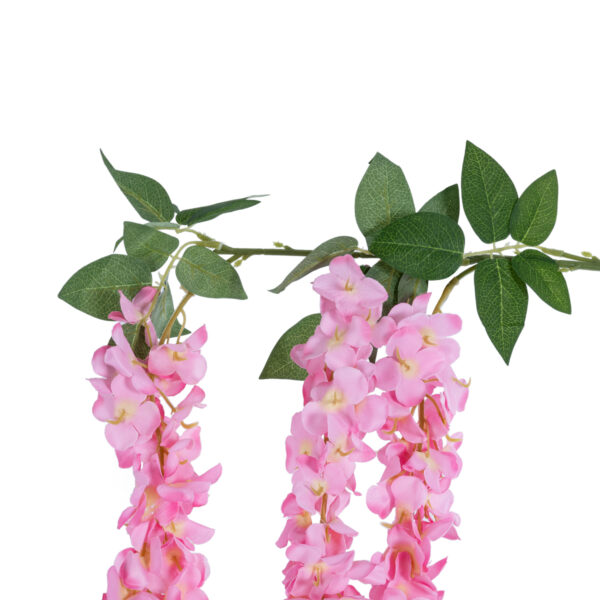 GloboStar® Artificial Garden PINK WISTERIA FLOWER BRANCH 21518 Τεχνητό Διακοσμητικό κλαδί Βιστέρια Ροζ Φ45 x Υ164cm - Image 2