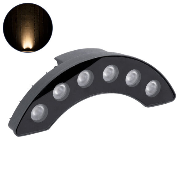 GloboStar® TREELIGHT-TRINA 90678 Κυρτή Μπάρα Φωτισμού Wall Washer Ειδική για Φυτά - Δέντρα LED 6W 660lm 30° DC 24V Αδιάβροχο IP65 Μ21 x Π4.5 x Υ4.5cm Θερμό Λευκό 3000K - Γκρι Ανθρακί - 3 Years Warranty