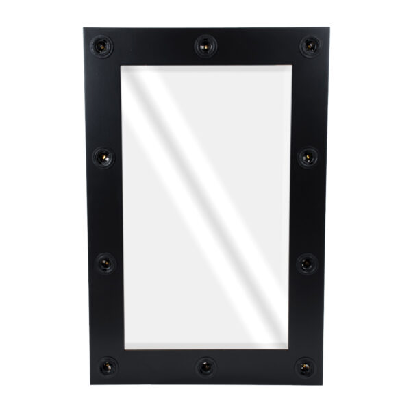 GloboStar® MAKEUP MIRROR-60x90-5 Μοντέρνος Καθρέπτης Μακιγιάζ με Πλαίσιο Φυσικού Ξύλου με Διακόπτη On/Off 10 x E27 AC220-240V - Μ60 x Π7 x Υ90cm - Μαύρος Έβενος - Image 3