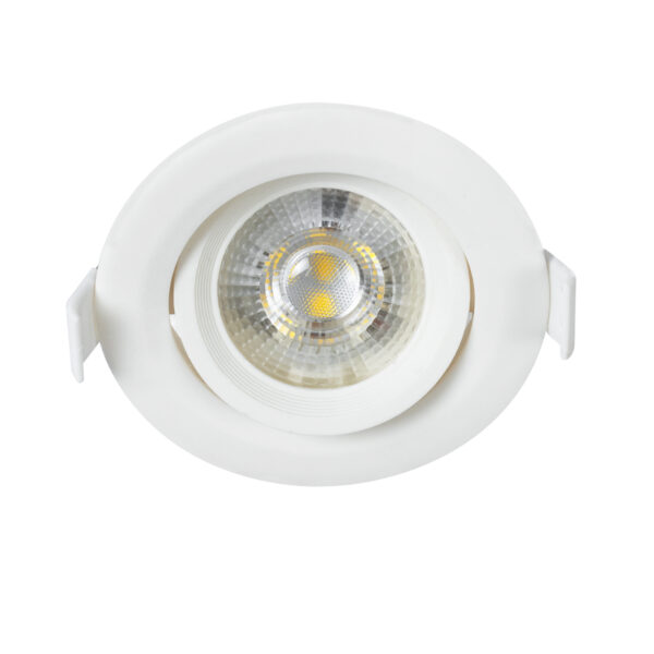 GloboStar® DE VALERA 60183 Χωνευτό LED Κινούμενο Spot Downlight 5W 485lm 60° AC 220-240V IP44 Φ9cm x Υ4cm - Στρόγγυλο - Λευκό - Φυσικό Λευκό 4500K - Bridgelux Chip - TÜV Certified Driver - 5 Χρόνια Εγγύηση