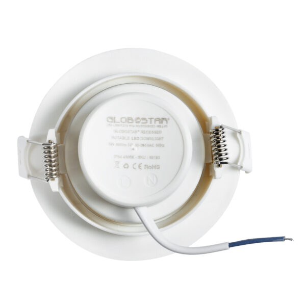 GloboStar® DE VALERA 60183 Χωνευτό LED Κινούμενο Spot Downlight 5W 485lm 60° AC 220-240V IP44 Φ9cm x Υ4cm - Στρόγγυλο - Λευκό - Φυσικό Λευκό 4500K - Bridgelux Chip - TÜV Certified Driver - 5 Χρόνια Εγγύηση - Image 4