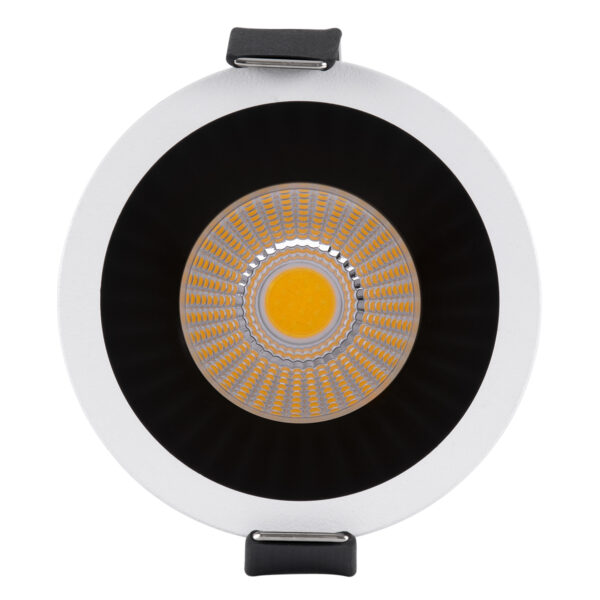 GloboStar® MICRO-B 60240 Χωνευτό LED Spot Downlight TrimLess Φ6cm 7W 910lm 38° AC 220-240V IP20 Φ6 x Υ7.8cm - Στρόγγυλο - Λευκό με Μαύρο Κάτοπτρο - Φυσικό Λευκό 4500K - Bridgelux COB - 5 Years Warranty - Image 5