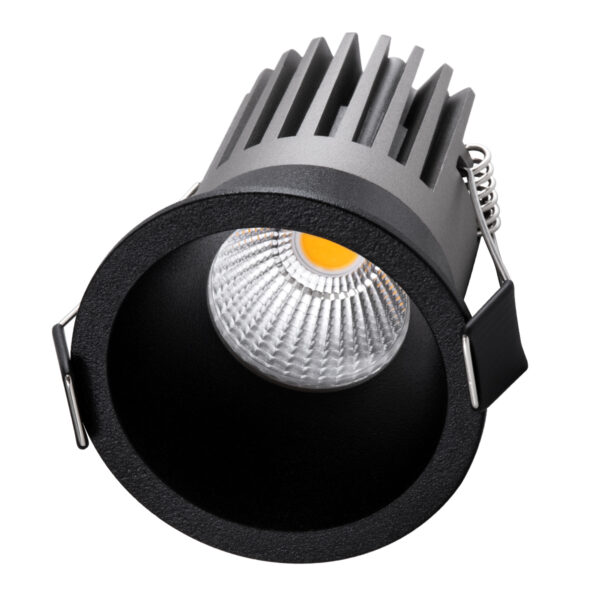 GloboStar® MICRO-B 60244 Χωνευτό LED Spot Downlight TrimLess Φ6cm 7W 910lm 38° AC 220-240V IP20 Φ6 x Υ7.8cm - Στρόγγυλο - Μαύρο - Φυσικό Λευκό 4500K - Bridgelux COB - 5 Years Warranty - Image 2